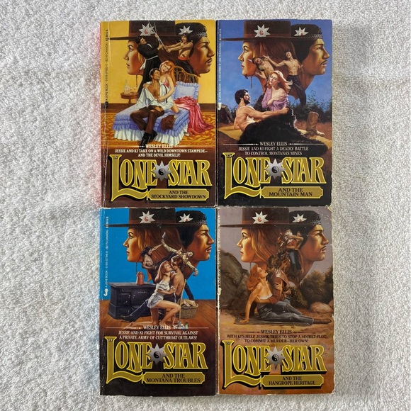 Vintage Lone Star Action Western Romance Novel x4 - Picture 1 of 15